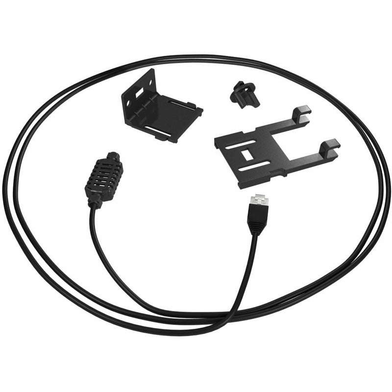 Vertiv Liebert SN-Z01 temperature sensor kit displaying mounting brackets, cable, RJ-45 connector, and installation accessories