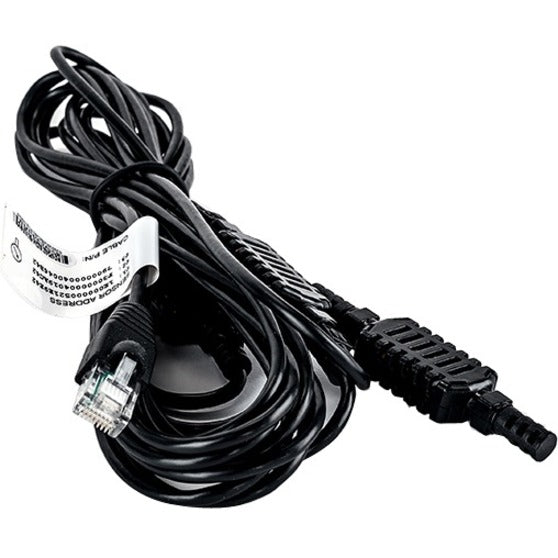 Black temperature sensor cable with RJ-45 connector and integrated sensing units