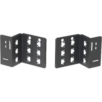 Pair of black steel mounting brackets with multiple mounting holes for vertical POU installation in server cabinets-alternate-image1