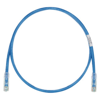 Panduit Cable de parche UTPSP2BUY Cat.6 UTP 2 pies Trenzado Cobre Chapado en oro Bota transparente Azul