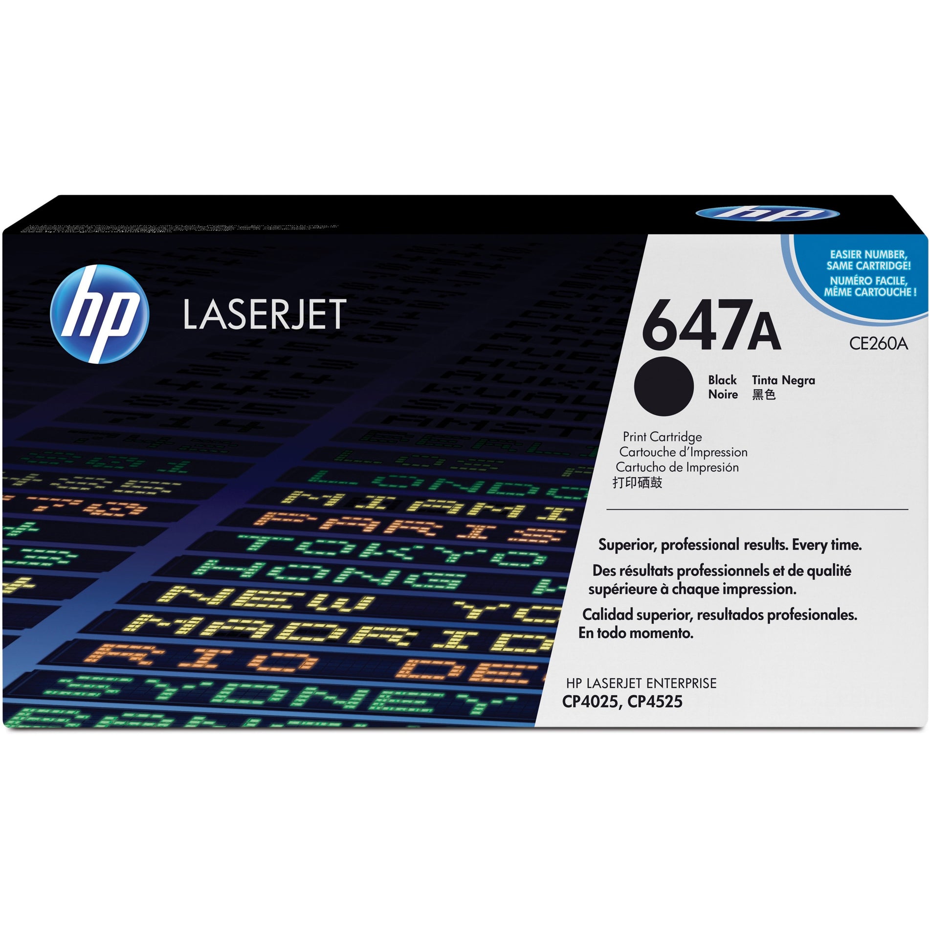 HP CE260A 647A Toner Cartridge, 8500 Page Yield, Black