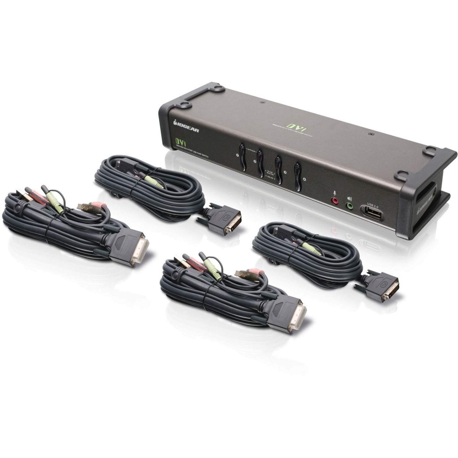 IOGEAR GCS1104 Commutateur KVM 4 Ordinateurs USB/DVI Résolution 1920 x 1200