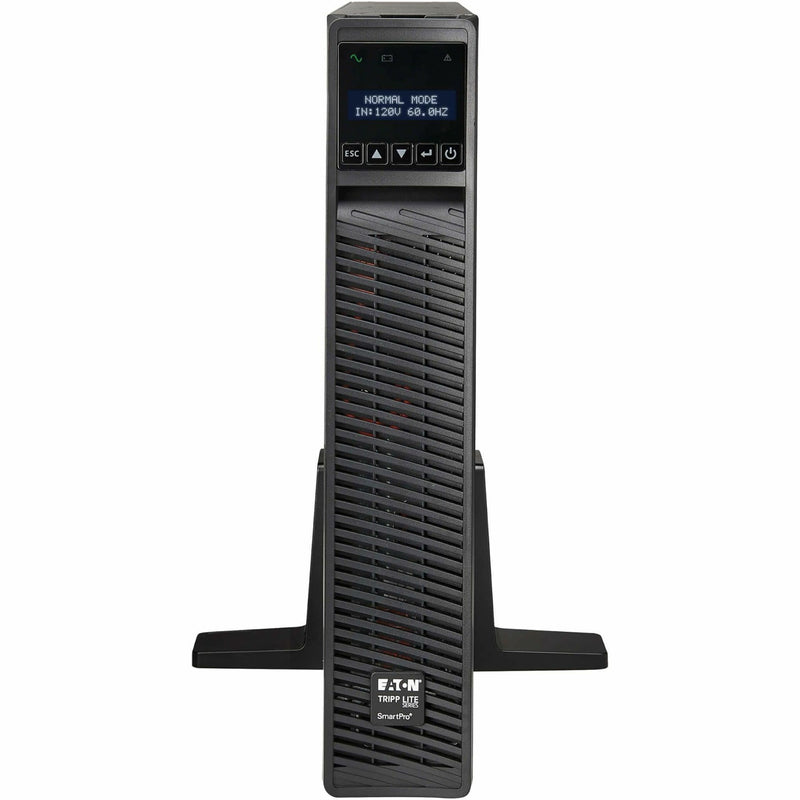 Vertical tower orientation of Tripp Lite SMART2200RM2U UPS with support stands