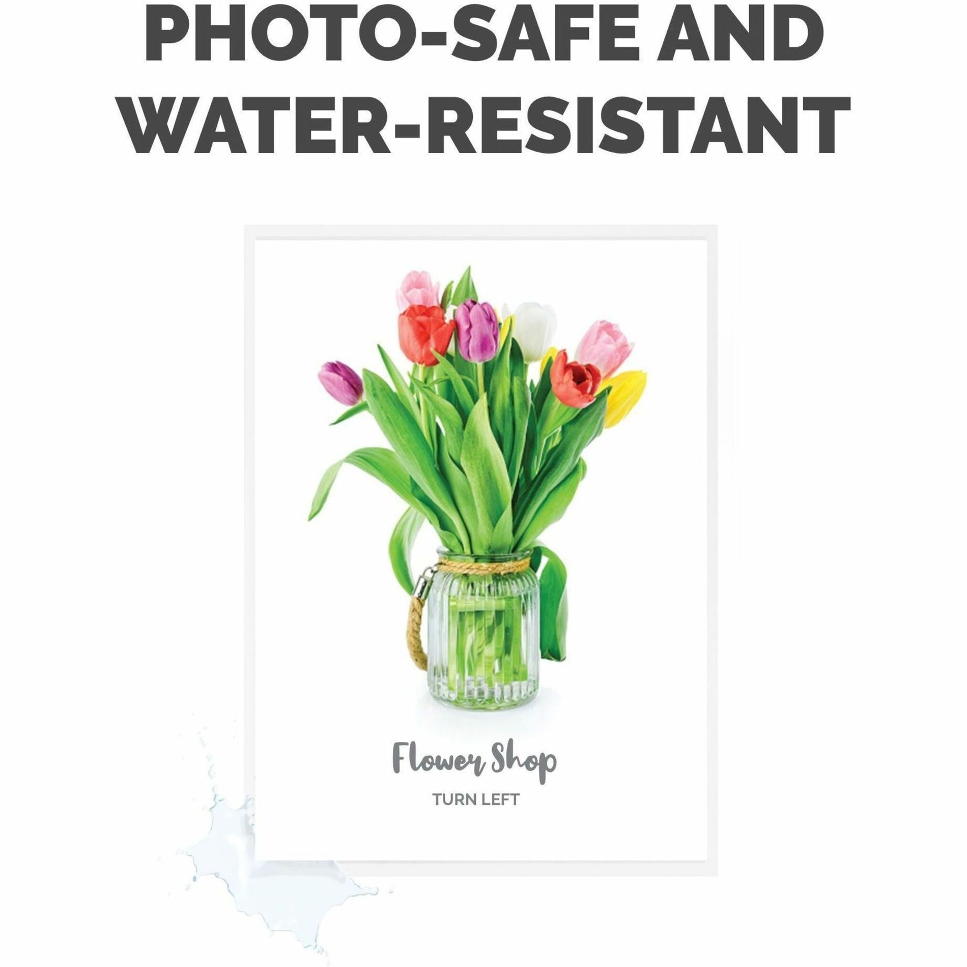 Laminated flower shop sign demonstrating water resistance-alternate-image11