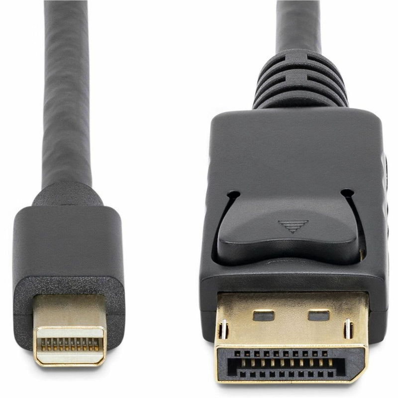 Detailed view of Mini DisplayPort and DisplayPort connector ends showing latching mechanism