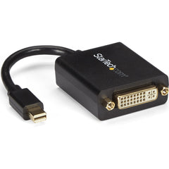 StarTech.com Mini DisplayPort to DVI Video Adapter Converter, Passive DisplayPort++ to DVI-D Single-Link, EDID Support, Black MDP2DVI - MDP2DVI (3 Year Warranty)