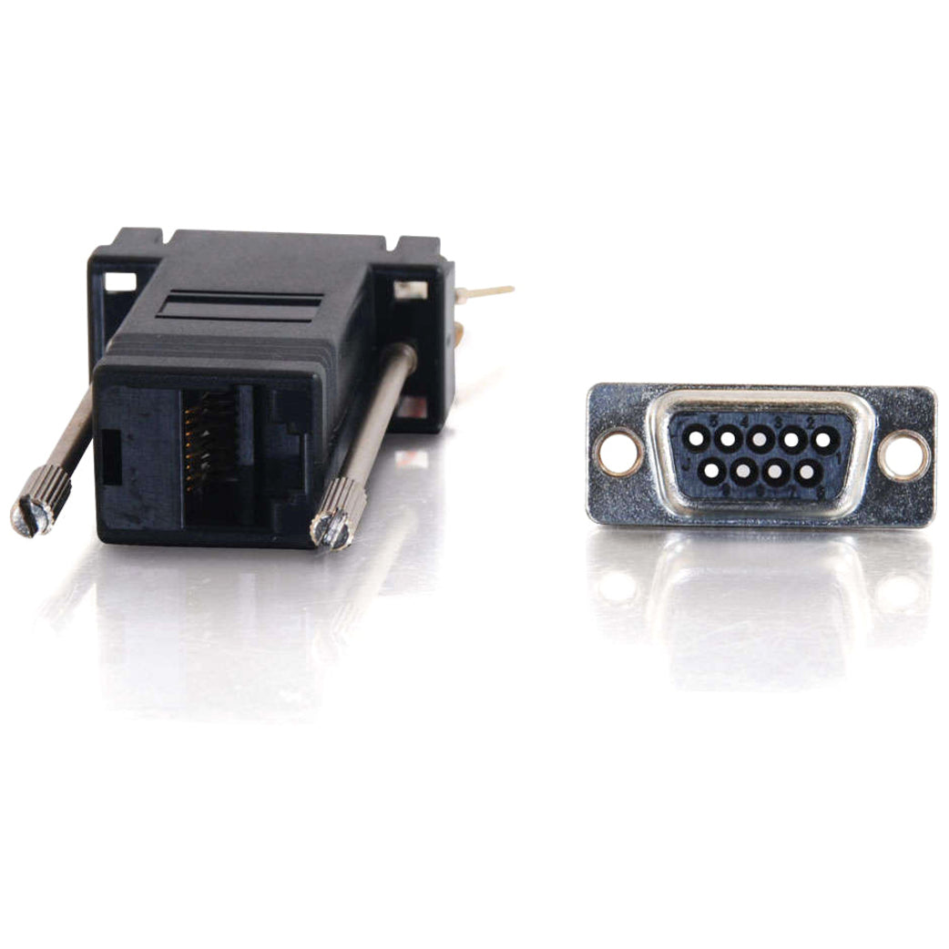 C2G 02947 อะแดปเตอร์โมดูลาร์ DB-9 RJ45 เป็น DB9 ตัวผู้ อะแดปเตอร์สำหรับการถ่ายโอนข้อมูล