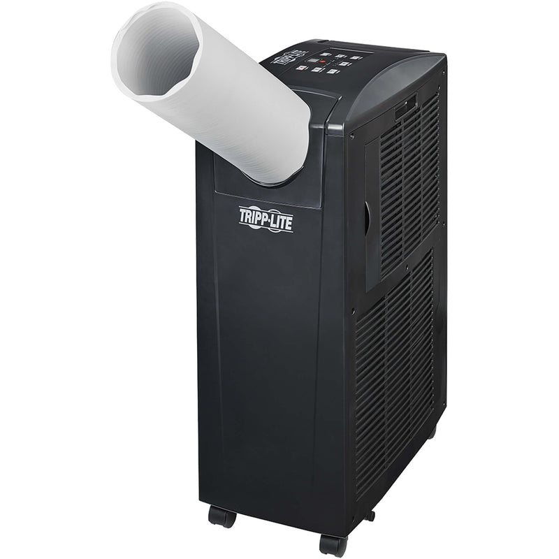 Side view of SRCOOL12K with white flexible cooling duct attached for directed air flow