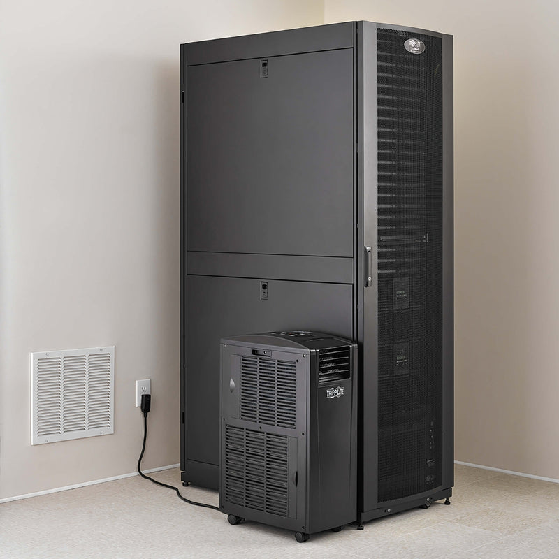 SRCOOL12K positioned next to a full-height server rack in an IT environment