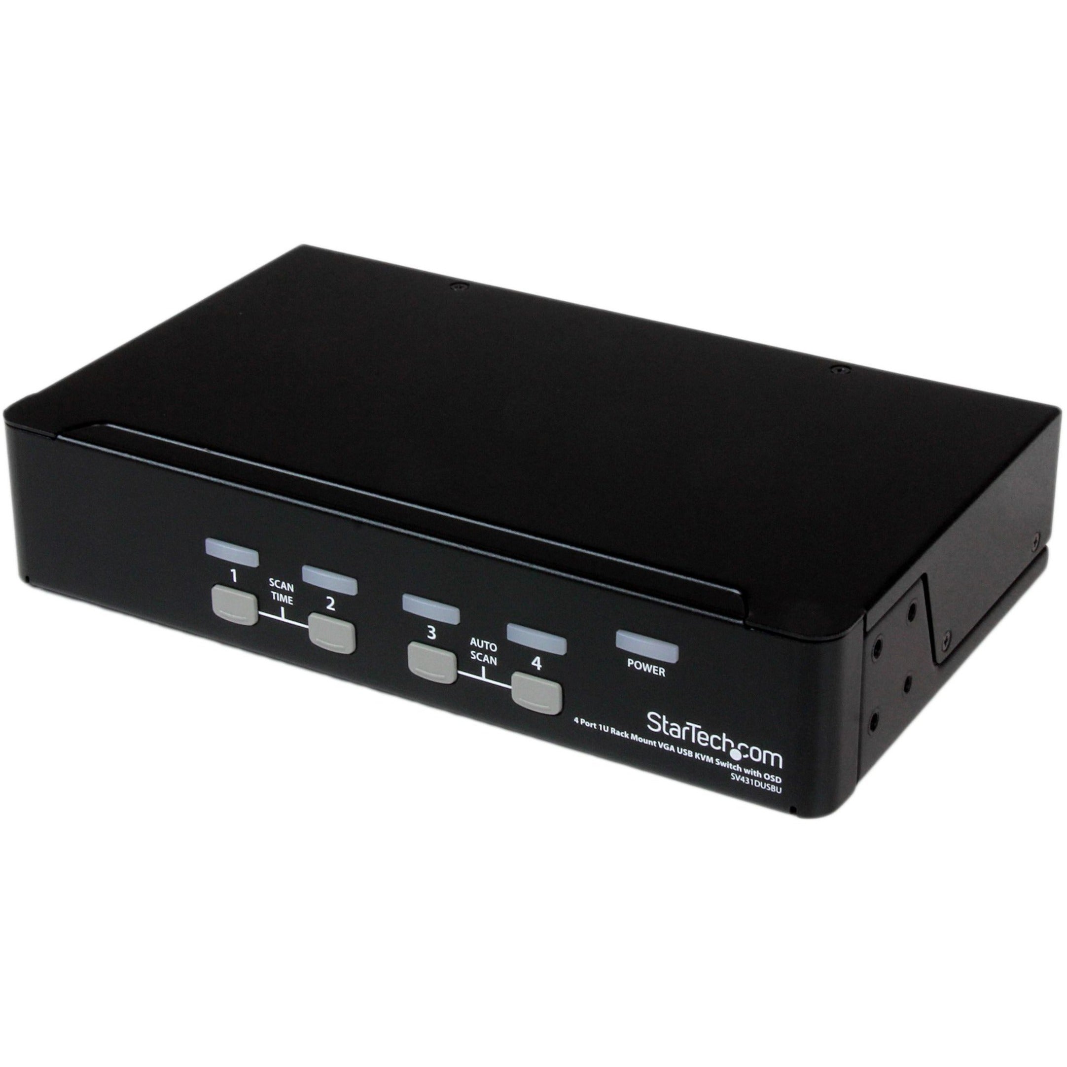StarTech.com SV431DUSBU 4 Port 1U Rackmount USB KVM Switch with OSD Maximale Videoauflösung 1920 x 1440 3 Jahre eingeschränkte Garantie