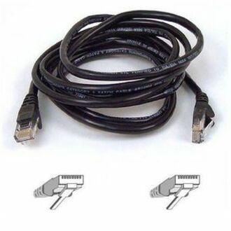 20-foot black Belkin Cat6 network patch cable with RJ45 connectors and snagless boots at both ends