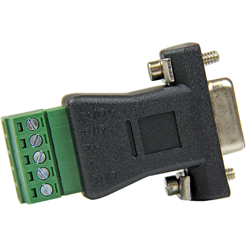 Side view of DB92422 adapter showing secure mounting design and terminal block orientation