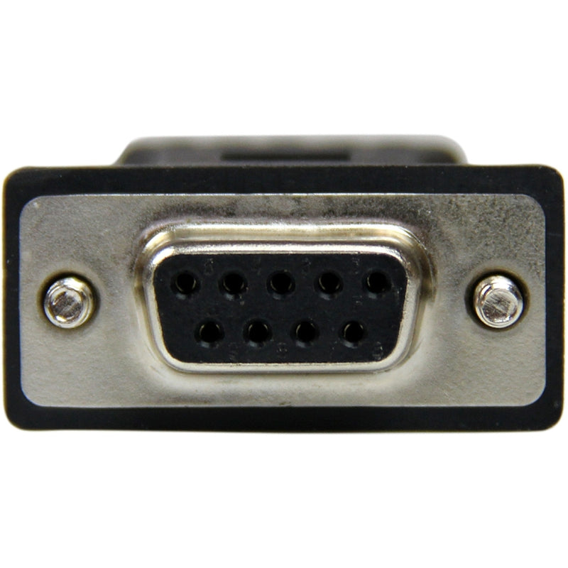 Close-up of DB92422's DB-9 connector showing pin configuration and mounting screws