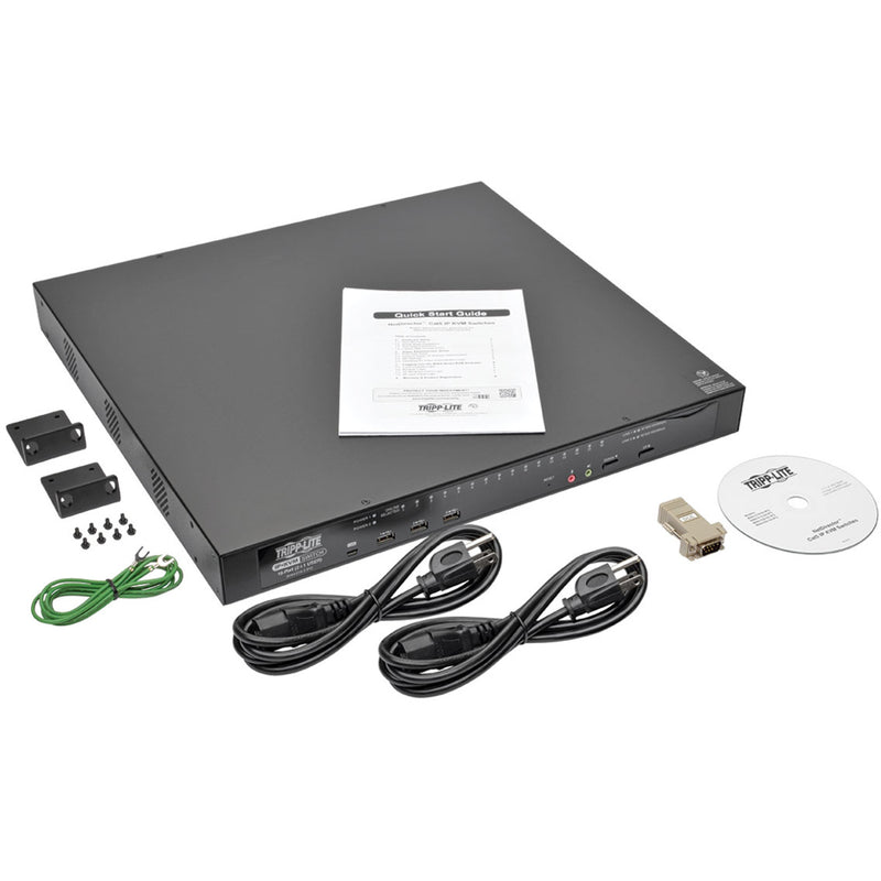 Tripp Lite NetDirector KVM Switch with included accessories and installation components