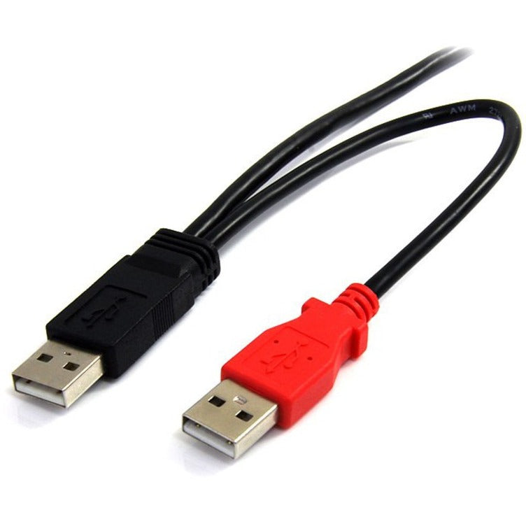 StarTech.com USB2HABMY3 3ft USB Y Cable for External Hard Drive, Data Transfer Cable, 480 Mbit/s, Molded, Strain Relief, Splitter Cable