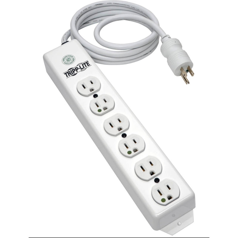 Tripp Lite PS-615-HG power strip showing full length of 15-foot hospital-grade power cord