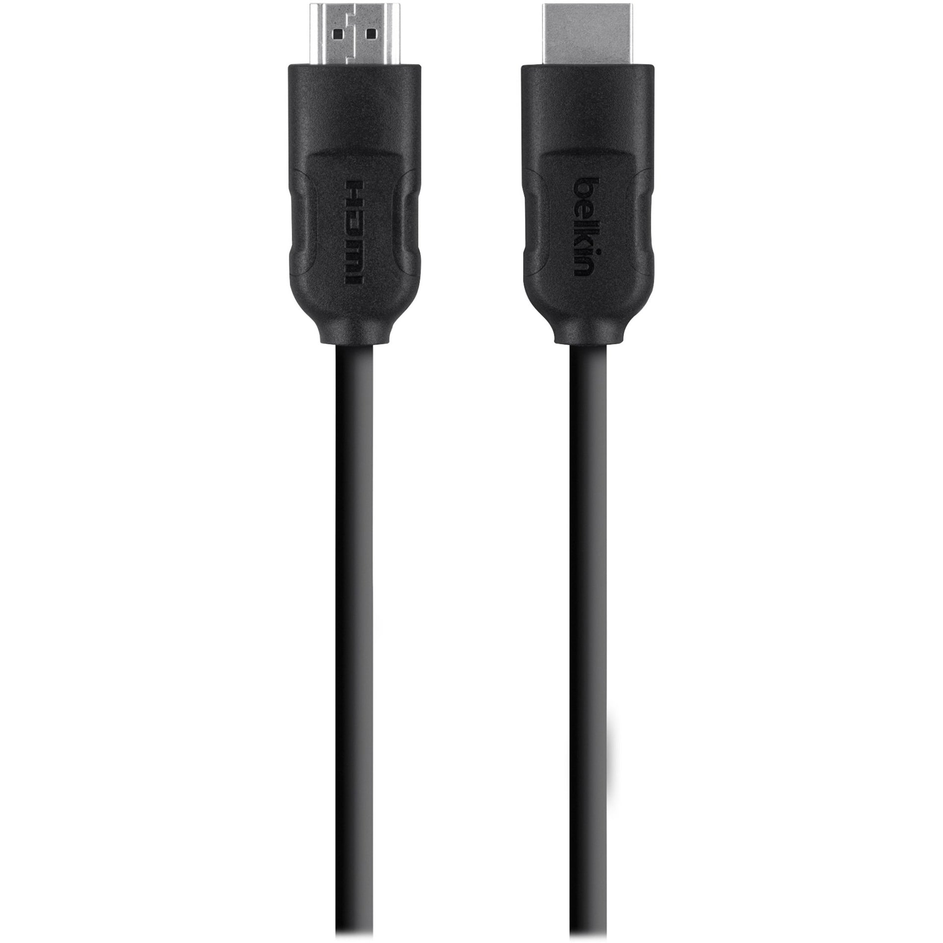 Belkin 25-foot black HDMI cable with male Type A connectors on both ends, featuring Belkin branding on the connector housing-alternate-image1