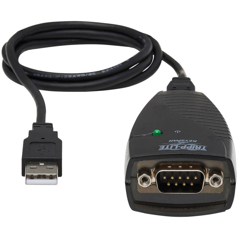 Angled view showing both USB and serial ports