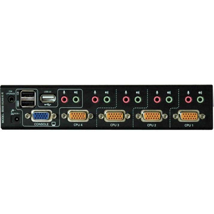 Rear panel view of KVM switch showing multiple CPU ports, USB connections, and audio interfaces-alternate-image3