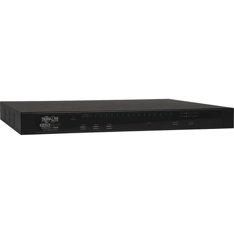 Side angle view of Tripp Lite NetDirector KVM switch showing ventilation design