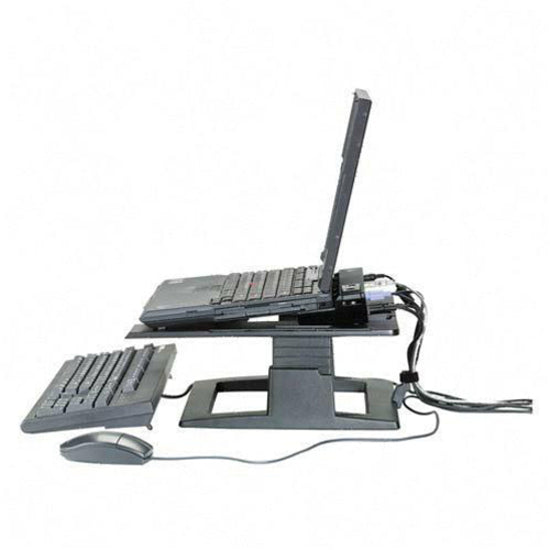 3M LX500 Ergonomic Notebook Riser, Adjustable Stand Height, Cable Management, Ventilated Platform, Black