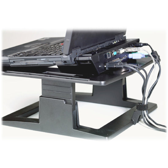 3M LX500 Ergonomic Notebook Riser, Adjustable Stand Height, Cable Management, Ventilated Platform, Black