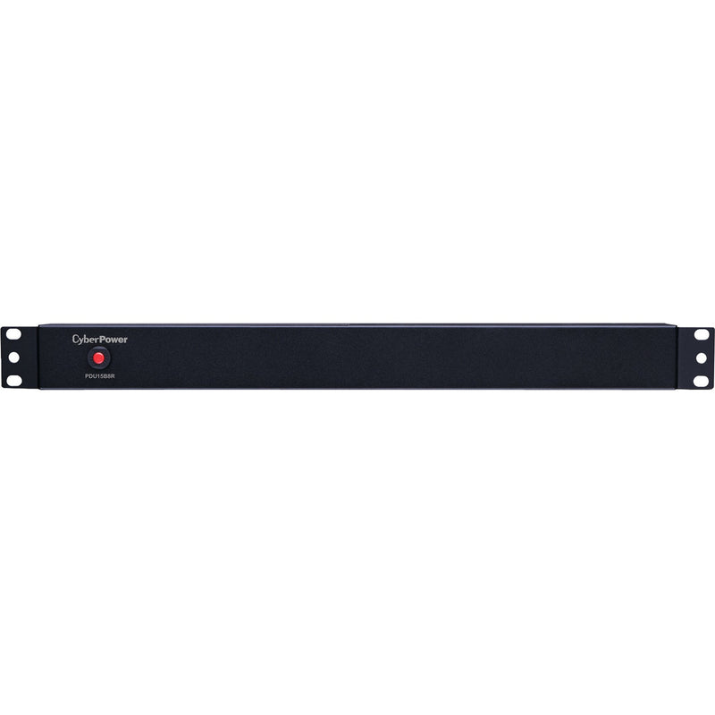 Front view of CyberPower PDU15B8R showing slim 1U profile with LED indicator