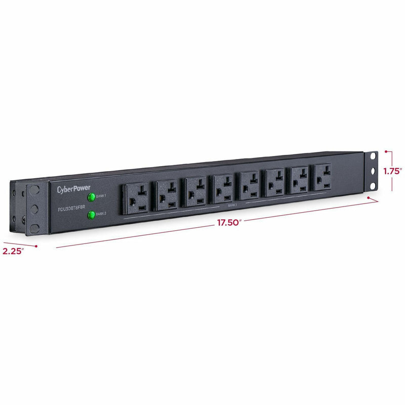 Dimensional view of PDU showing exact measurements and specifications