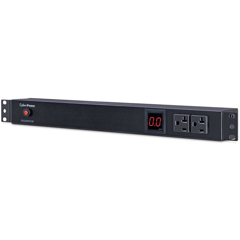 Side angle view of CyberPower PDU highlighting digital display visibility