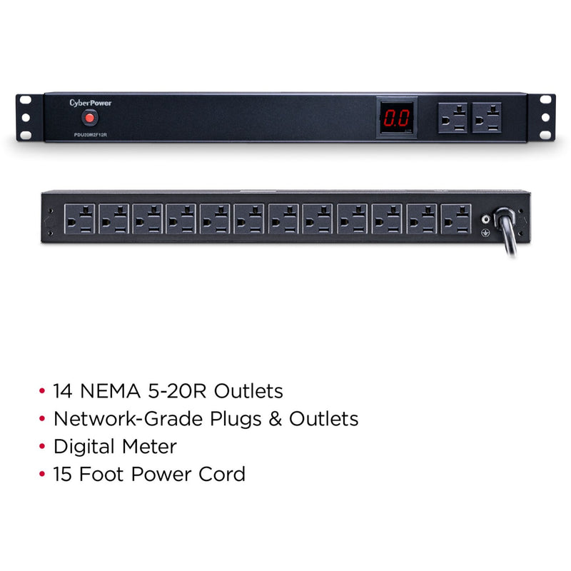 Feature overview of CyberPower PDU showing key specifications and components