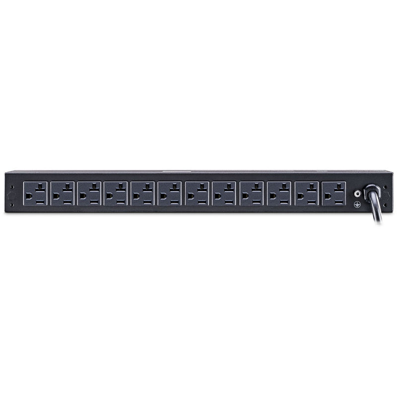 Rear view of CyberPower PDU showing 12 outlet configuration