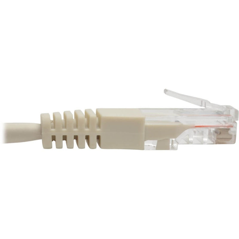 Side view of RJ45 connector showing strain relief mechanism