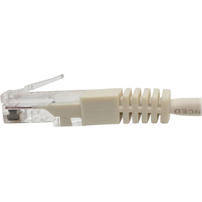 Side view of RJ45 connector highlighting strain relief boot design