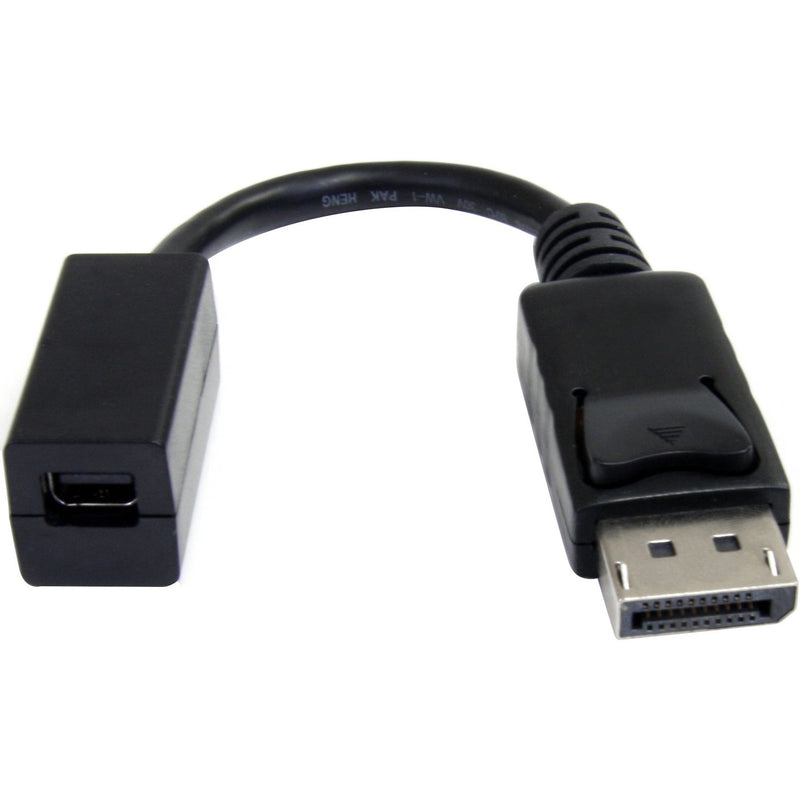 DisplayPort to Mini DisplayPort adapter cable showing both connector ends with strain relief