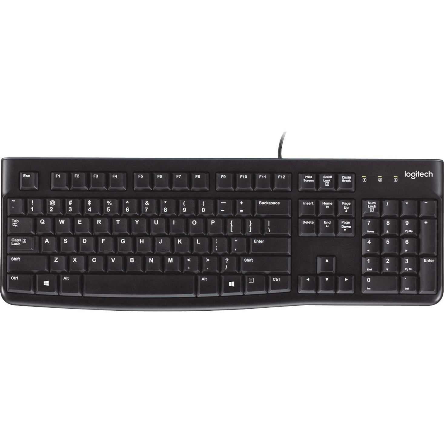 Logitech 920-002478 K120 Plug-and-Play USB Keyboard, Low-profile Keys, Spill Resistant, Quiet Keys, Adjustable Tilt, Full-size Keyboard, Numeric Keypad