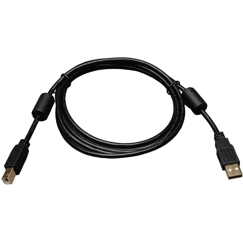 Tripp Lite U023-006 6-foot black USB 2.0 cable with gold-plated Type A and Type B connectors and ferrite chokes