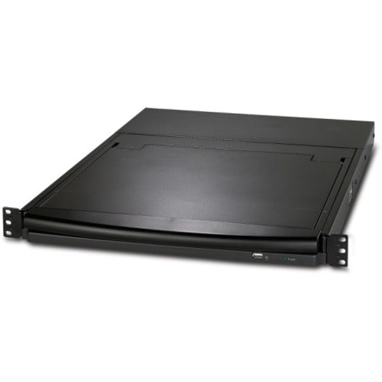 APC AP5808 rackmount console in closed position showing 1U profile