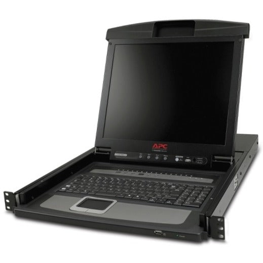 APC AP5816 1U rackmount LCD console with 17-inch display, keyboard and touchpad in open position-alternate-image1