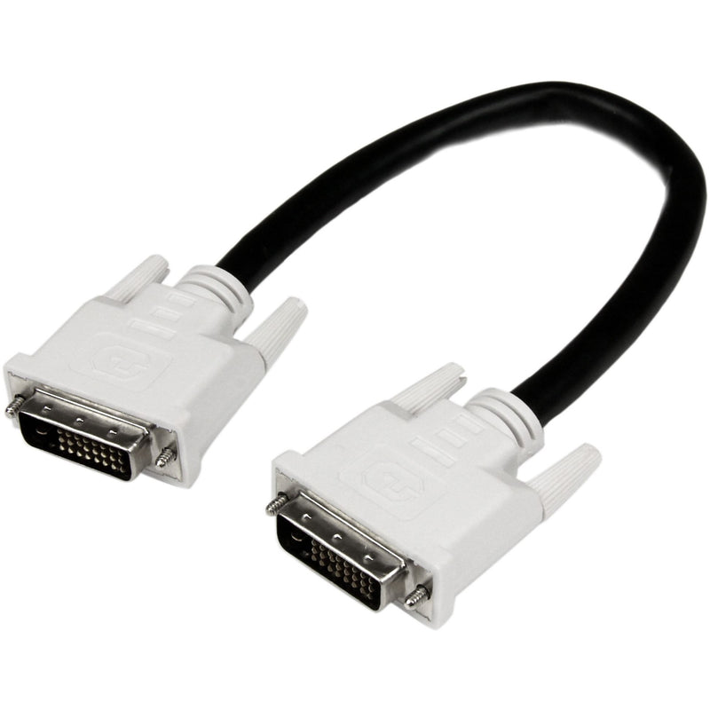 StarTech.com 1-foot DVI-D dual-link cable with white connectors and black cable showing both male ends