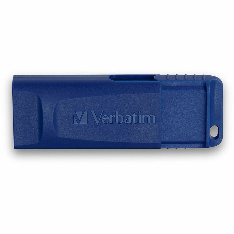 Top view of Verbatim USB drive showing slim profile and branding