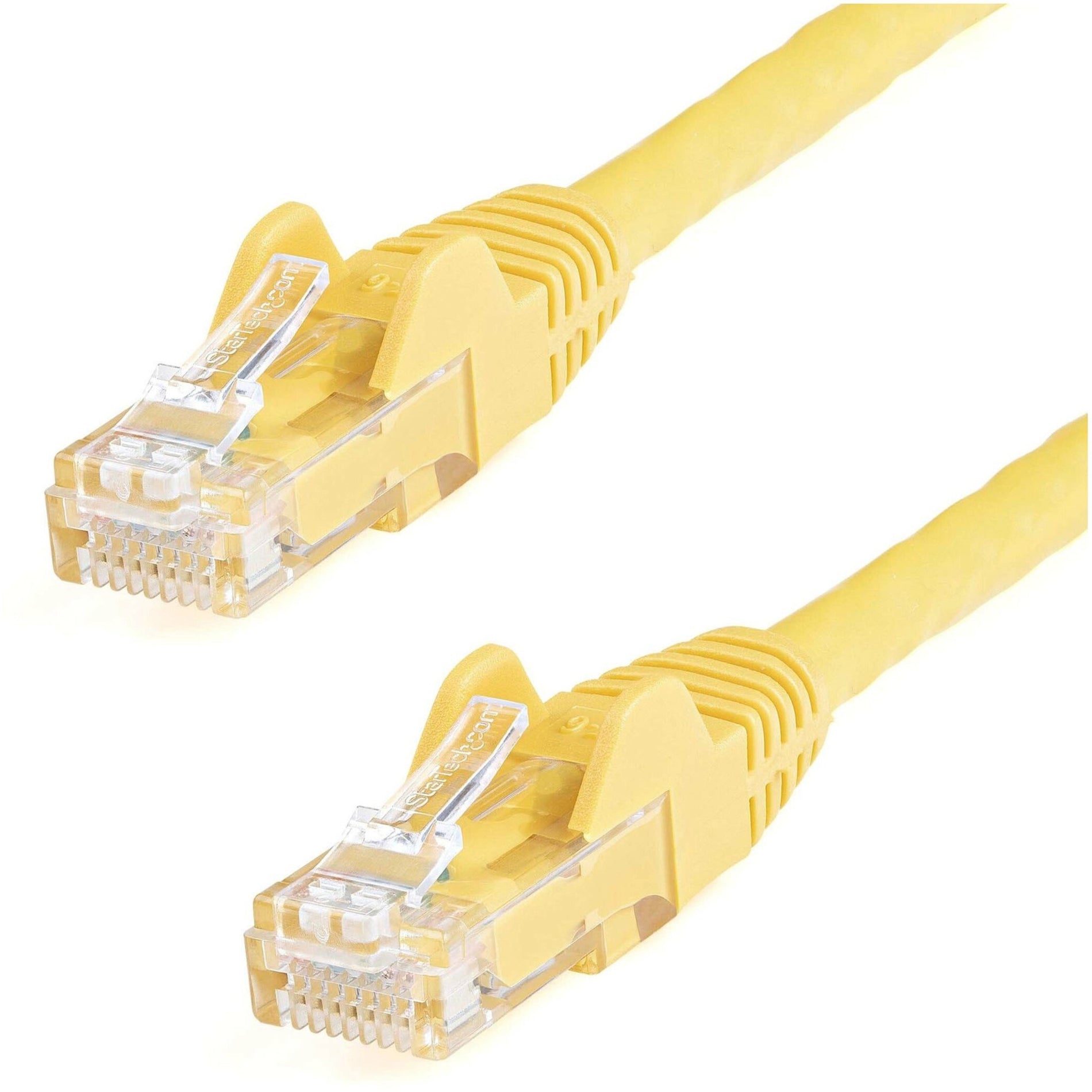 StarTech.com N6PATCH10YL 10 ft Yellow Snagless Cat6 UTP Patch Cable, Lifetime Warranty, UL Listed, ETL Verified, 10 Gbit/s Data Transfer Rate, RJ45 Connector Clip Protectors