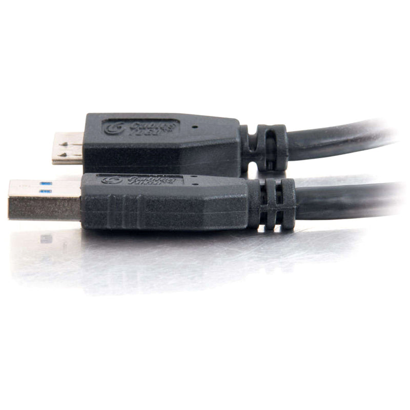 Detailed side view of USB 3.0 connectors showing molded construction and strain relief