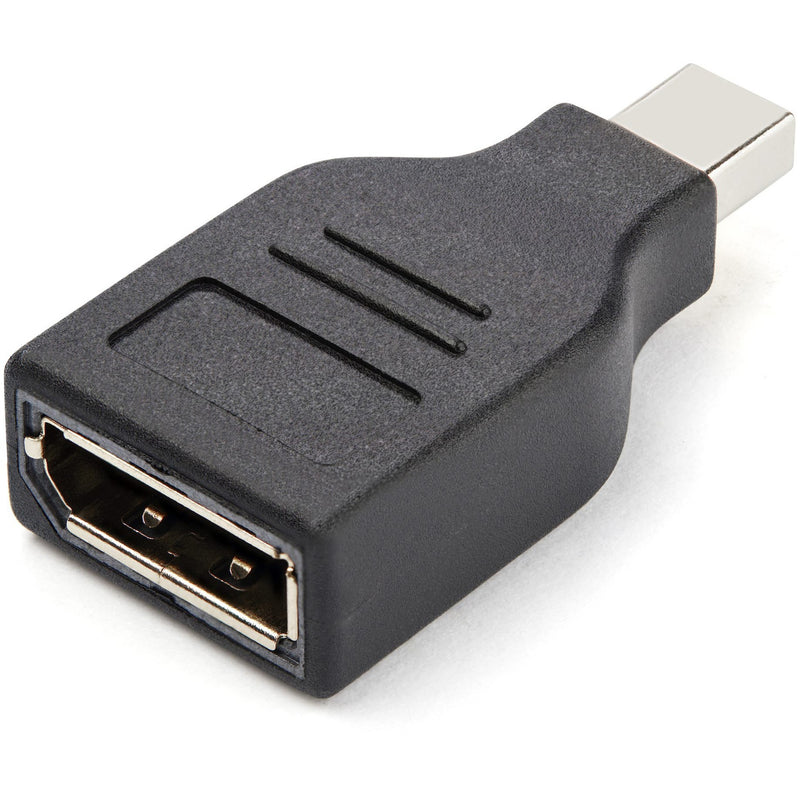 Detailed view of StarTech.com DisplayPort female connector end showing gold-plated contacts and black housing