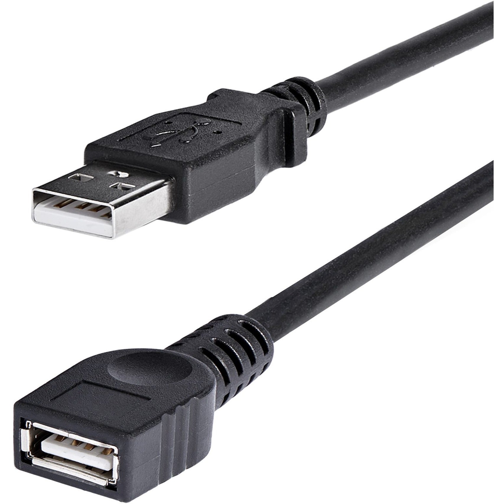 StarTech.com Cable de extensión USBEXTAA6BK de 6 pies en negro USB 2.0 A a A - M/H Cable de transferencia de datos flexible y moldeado