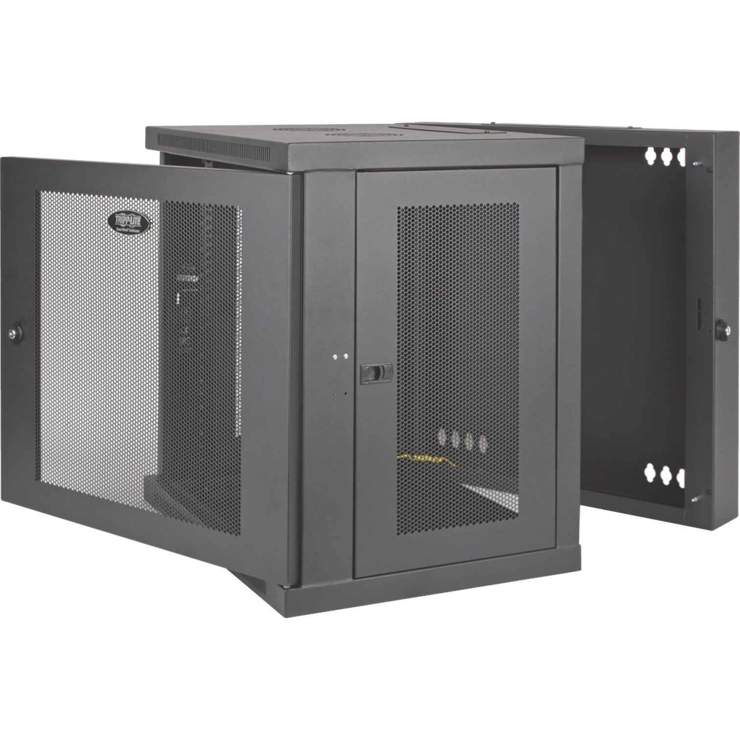 Side view of SRW10US showing swing-out cabinet design with wall mounting bracket-alternate-image2