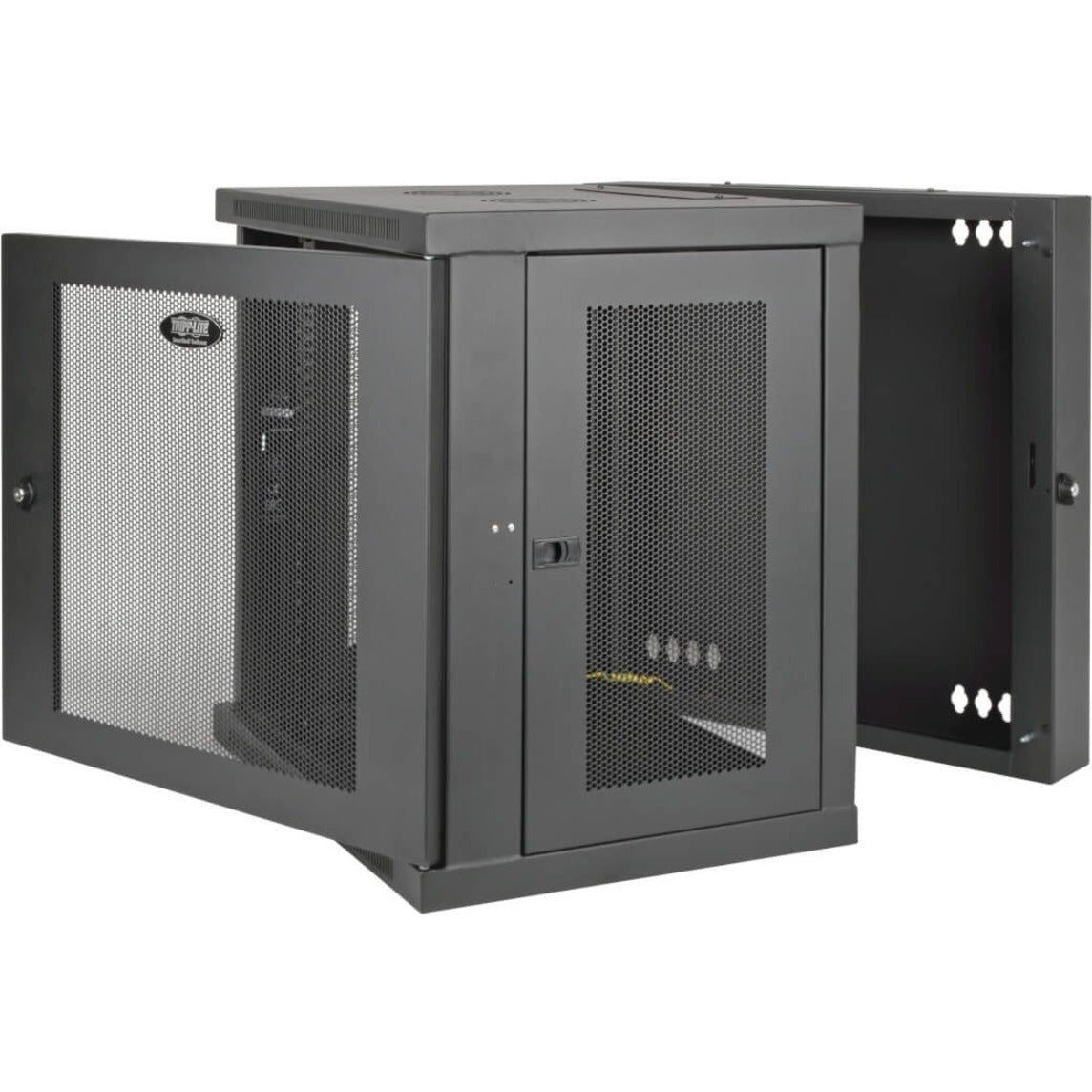 Tripp Lite SRW10US SmartRack Wall Mount Rack Enclosure Cabinet 10U 19", Ventilated, Adjustable Mounting Depths, Cable Access Openings