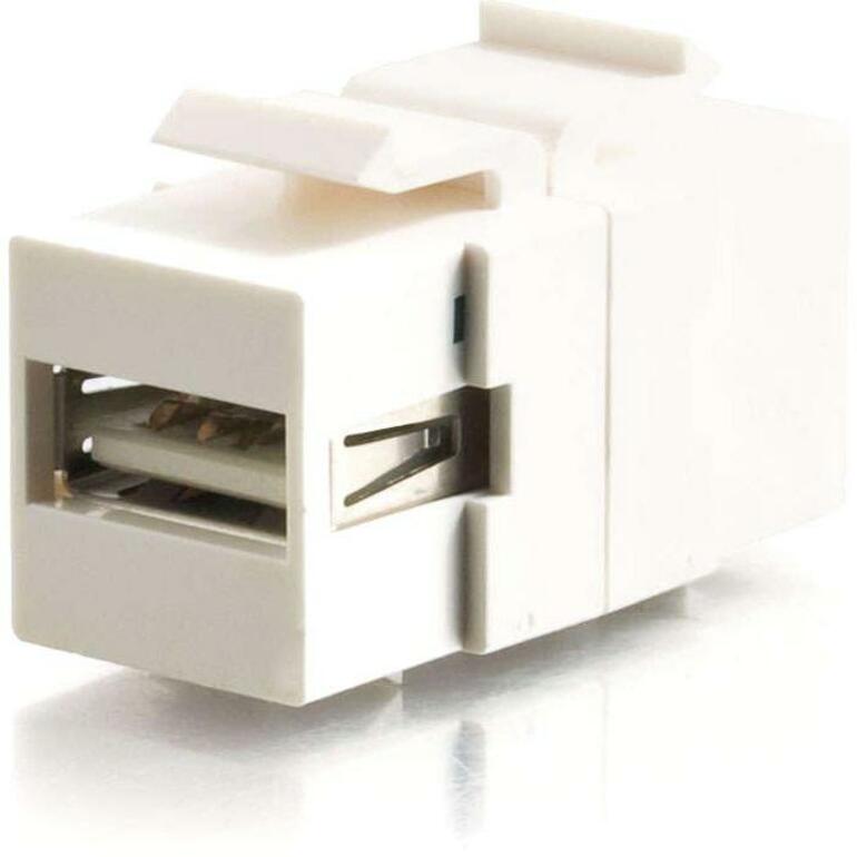 C2G 28751 Snap-In USB A/B Female Keystone Insert Module - White, Data Transfer Adapter