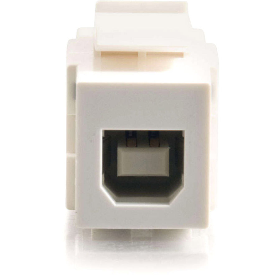 Detailed view of USB Type B female port on white keystone insert-alternate-image3