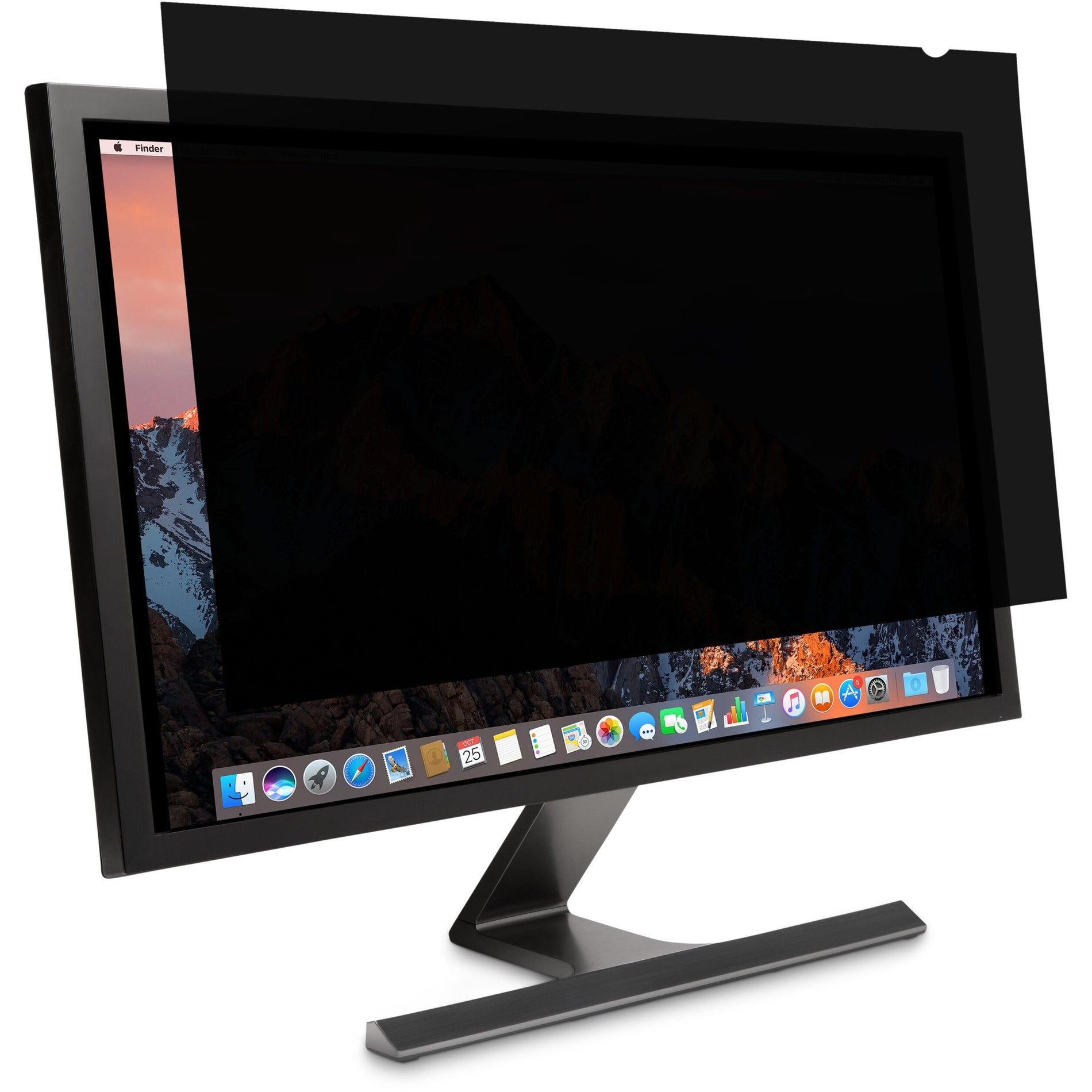 22-inch monitor with privacy filter showing darkened screen from side angle-alternate-image3