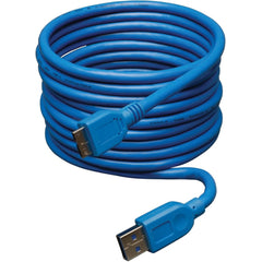 Tripp Lite by Eaton Super Speed USB 3.0 Data Transfer Cable, 5Gbps Transfer Rate, Type A to Micro-B Male/Male, 10ft Blue - U326-010 (Lifetime Warranty)